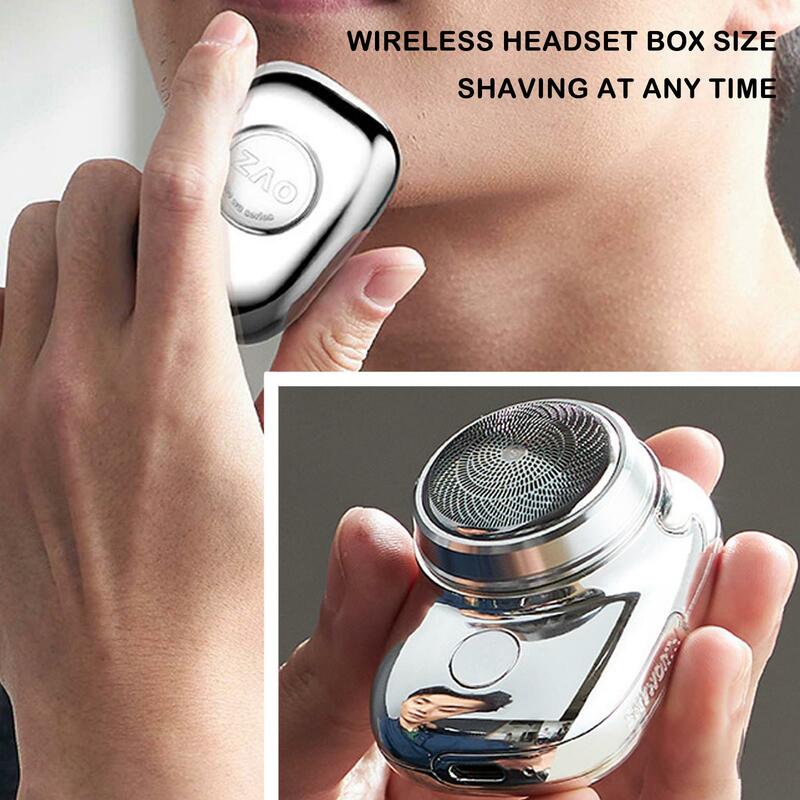 Mini Afeitadora eléctrica portátil IPX7 para hombres, máquina de afeitar de bolsillo de doble uso, impermeable, húmeda y seca, recargable por USB