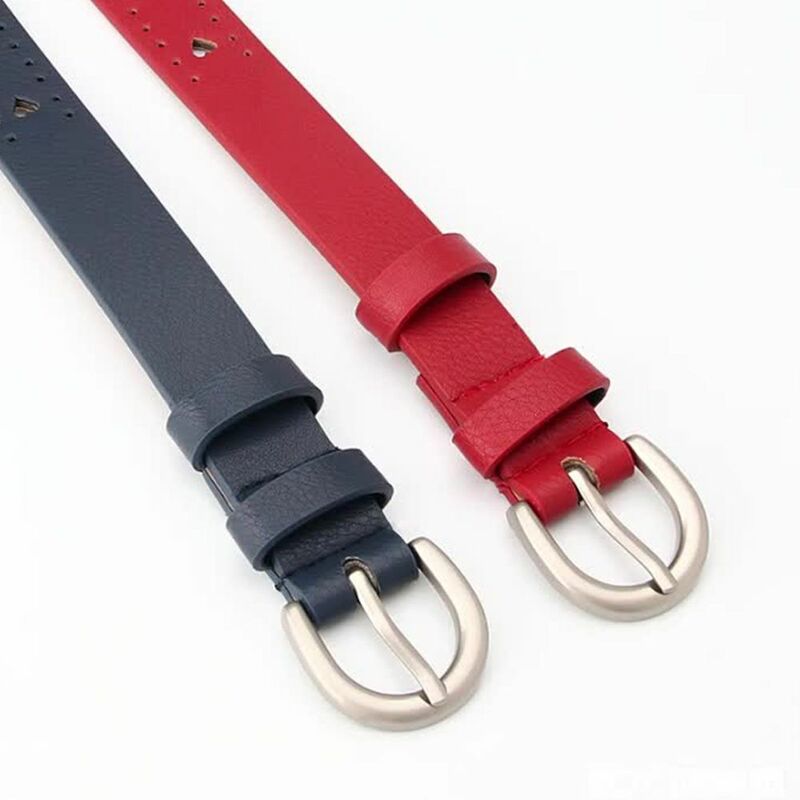 Unique Fashion Design All-match Solid Color Hollow Heart Corset Belt Metal Buckle Belt Female Waist Belt Adjustable Waistband