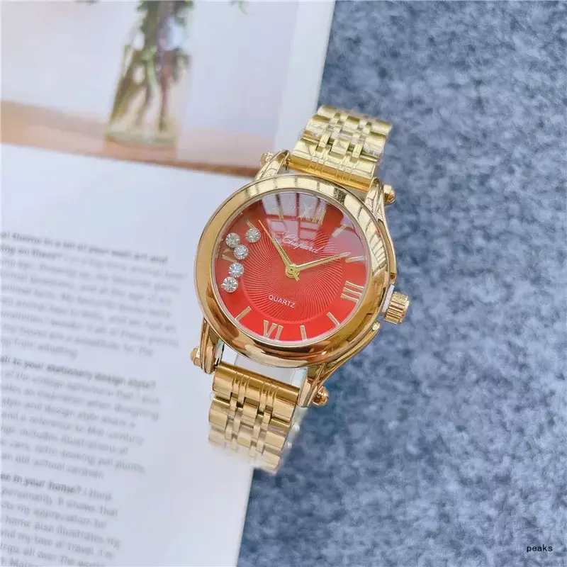 Relógio feminino de aço inoxidável completo, estilo clássico original, moda simples, tipo Chopard, relógio AAA esportivo de qualidade, venda quente