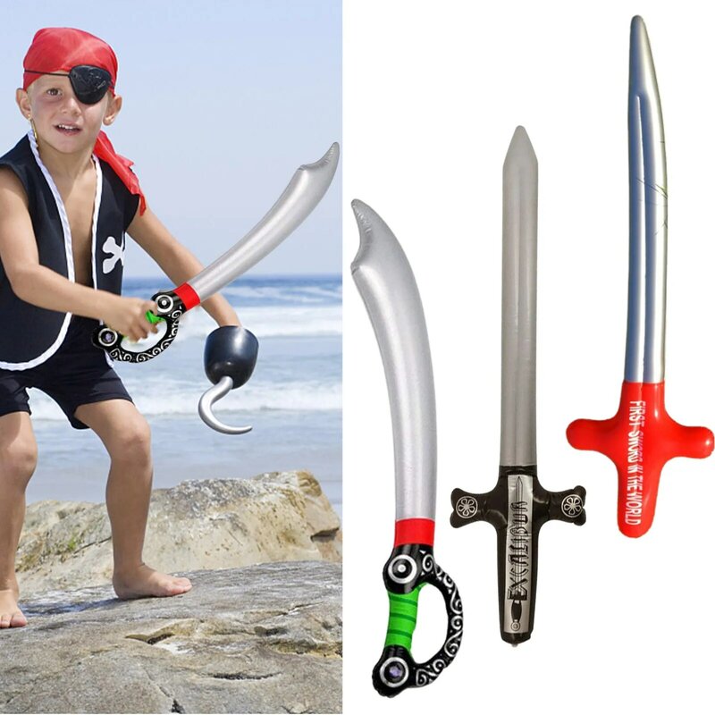 1 pçs iatable espadas brinquedos crianças verão praia pirata tema cosplay adereços crianças presente criança iatable espadas brinquedos de brinquedo de praia