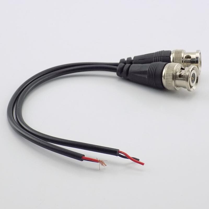 BNC laki-laki konektor ke perempuan adaptor daya DC garis kabel Pigtail kawat konektor BNC untuk CCTV kamera sistem keamanan D6