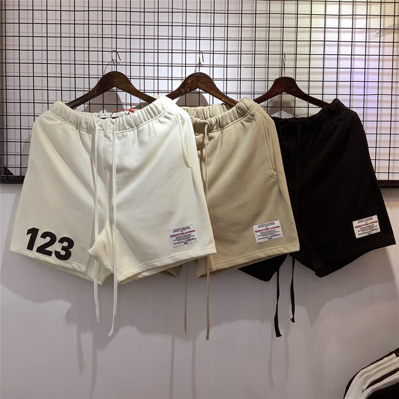 Moda RRR123 męskie i damskie spodnie sportowe Capris spodenki Basic nadrukowane litery