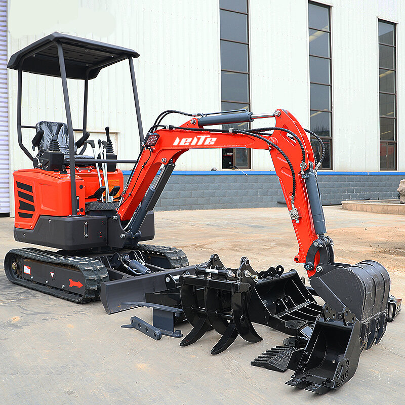 LEITE 1000kg Mini Excavator Small Digger Crawler Excavators 1.8 Ton 2 Ton New Bagger For Sale Customization