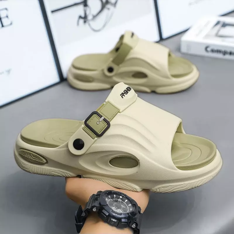 Men's Sandals Men's Slippers Non-Slip Flat Sandals Wear-resistant Indoor and Outdoor Shoes for Men Beach Thick Bottom Fashion