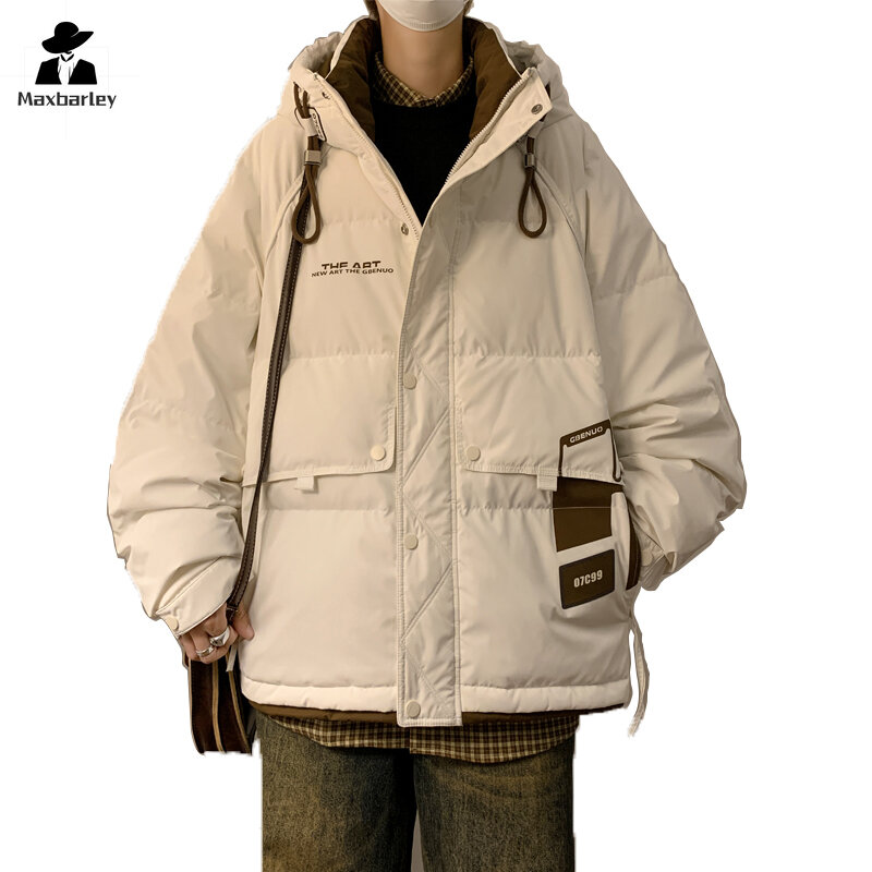 Chaqueta de plumón para hombre, Parka con capucha de plumón de pato blanco 90 de alta calidad, de talla grande, a prueba de frío, para exteriores, invierno, 2023