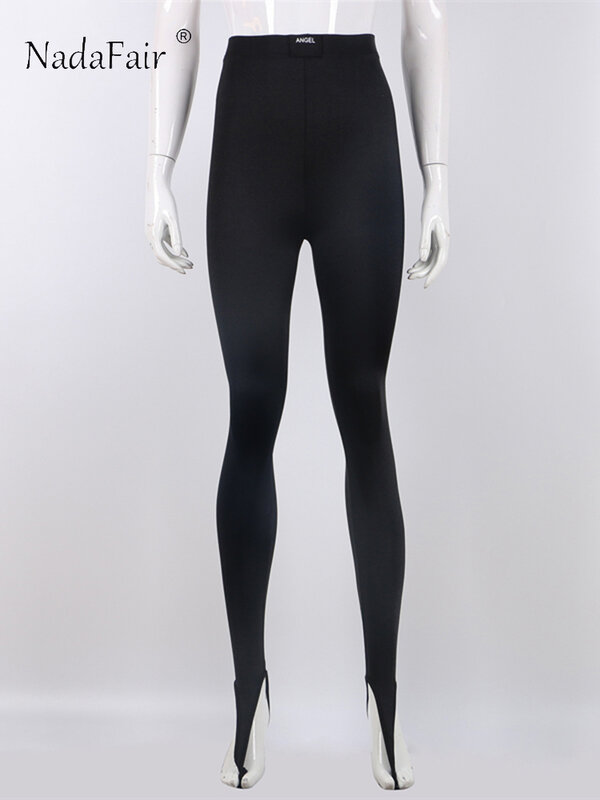 Nadafair-Leggings magras pretas femininas, calças sexy de cintura alta, calças básicas de ioga, moda bodycon, primavera, verão, Y2K, 2022