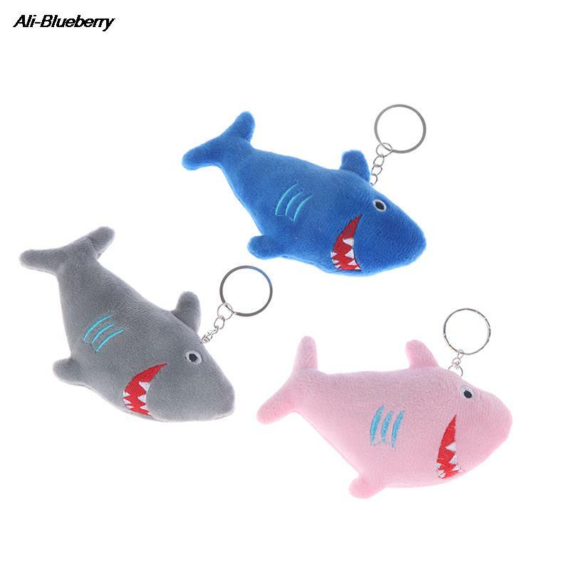 Hot Sale 11Cm Shark Pendant Plush Toys Stuffed Ocean Animals Shark Dolls Cute Cartoon Keychain Pendant Bag Decor Kid Gift