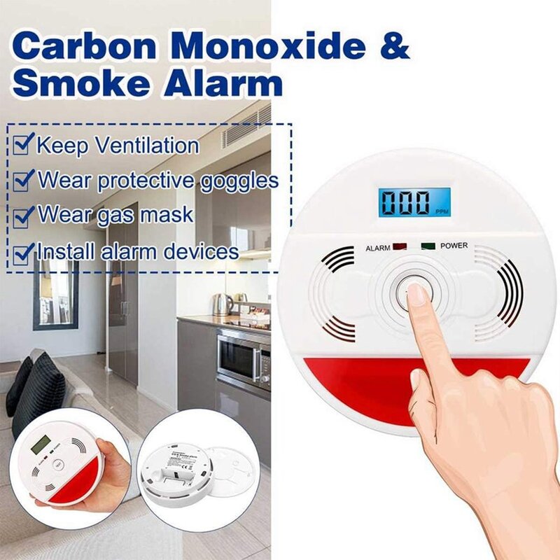 Inteligentny detektor dymu Alarm czujnik czadu tlenek węgla pożarowy detektor dymu wykrywacz CO Alarm bezpieczeństwa w domu ochrony przeciwpożarowej Wifi