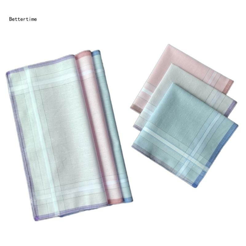 B36D Business Plain Handkerchief ManFacecloth ผ้าขนหนูเช็ดเหงื่อแห้งเร็ว 6 ชิ้น