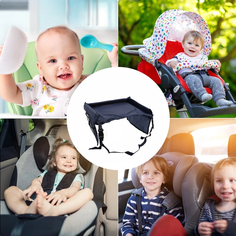 ロードトリップの必需品キッズトラベルトレイ、カーシート用大型アクティビティラップトレイテーブルポケットオーガナイザー赤ちゃん、子供