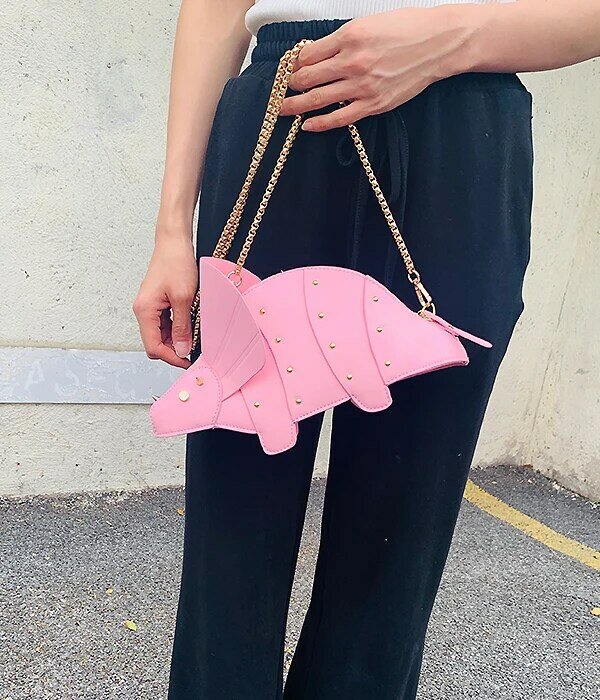 Triceratops Tas Selempang Mini untuk Wanita Dompet dan Tas Tangan Fashion Tas Rantai Bahu Clutch Chic Girl 'S Desainer Tas 2021