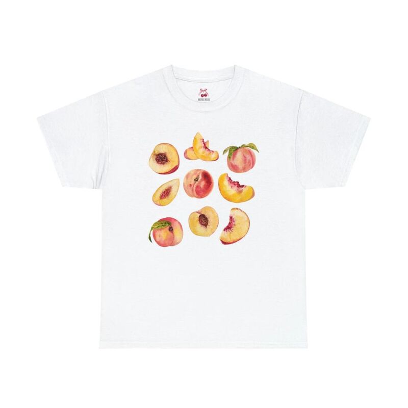 Camiseta con estampado de melocotón para mujer, camisa con estética de fruta, playera Bohemia, playera con estampado de melocotón para mujer