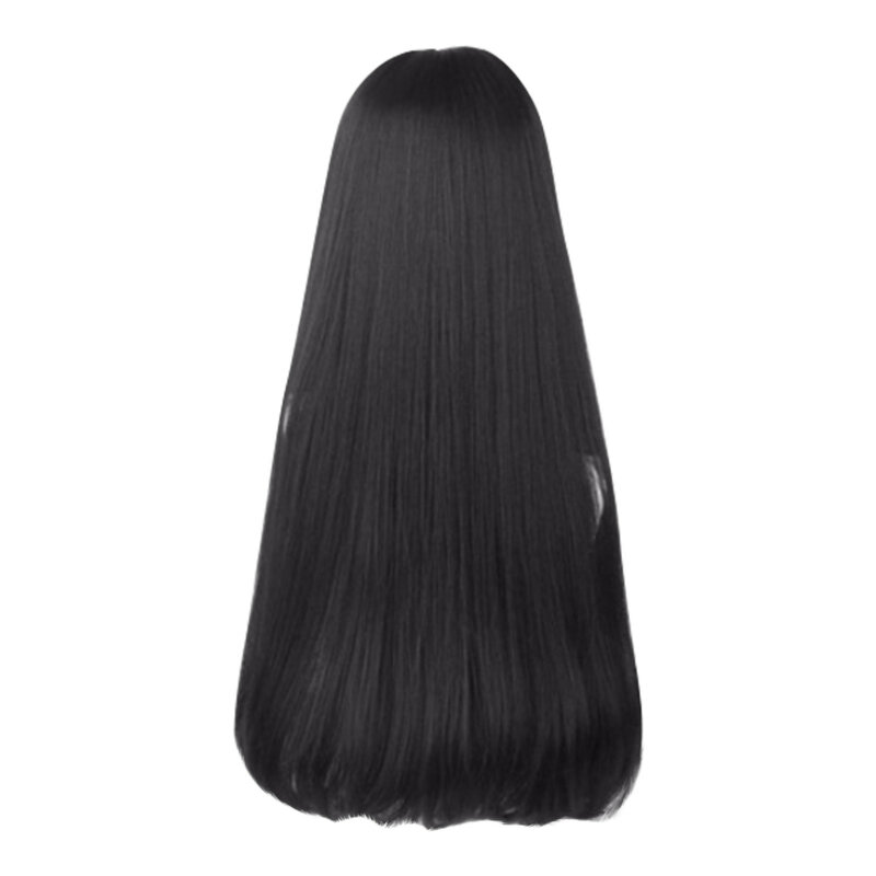 Long Straight Synthetic Wig Black Daily Use Wigs with Bangs for Women Heat Resistant Fibre Cosplay Lolita Party Natural Hair