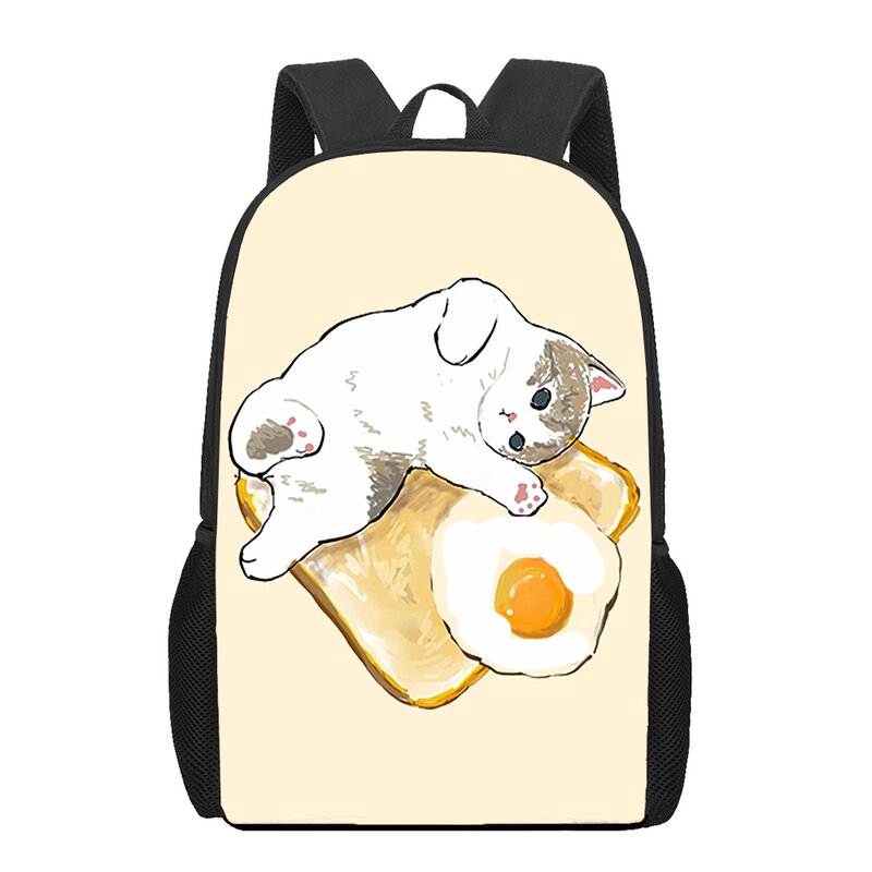 Cute lovely cat food animals 3D Print School Bag Set per ragazze adolescenti borse per libri per bambini primari Satchel per bambini Mochila Infantil