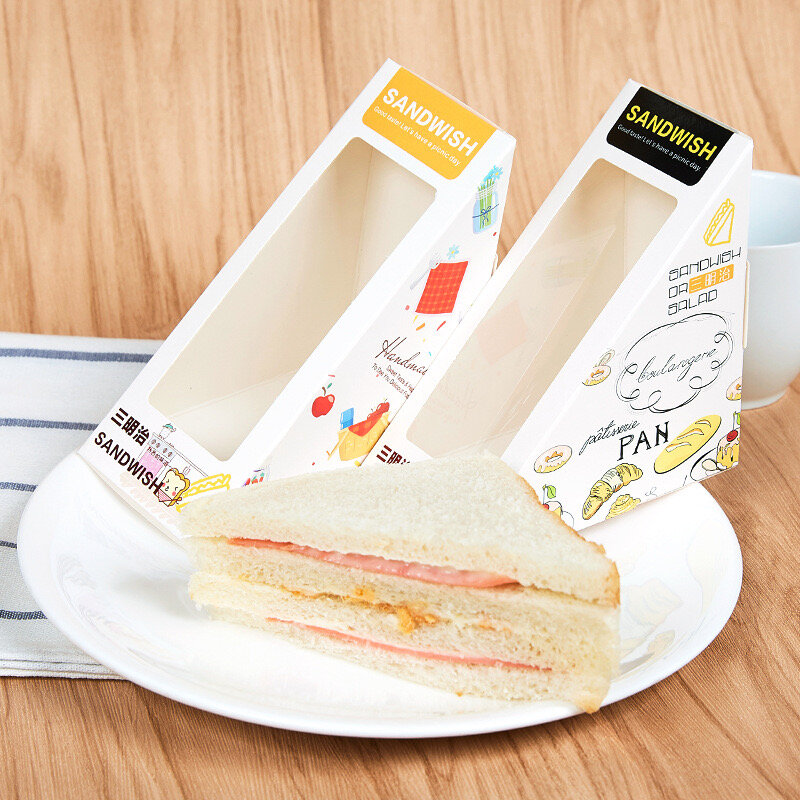 Boîte à sandwich personnalisée pour aliments, papier d'art, matériaux recyclés, OEM, meilleur savoir, sûr, bon emballage
