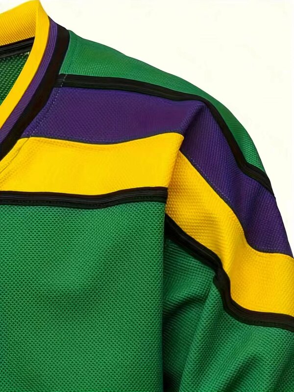 قميص هوكي الجليد الكلاسيكي المطرز للرجال ، تعرق ممتص للعرق ومريح ، أخضر ، #96