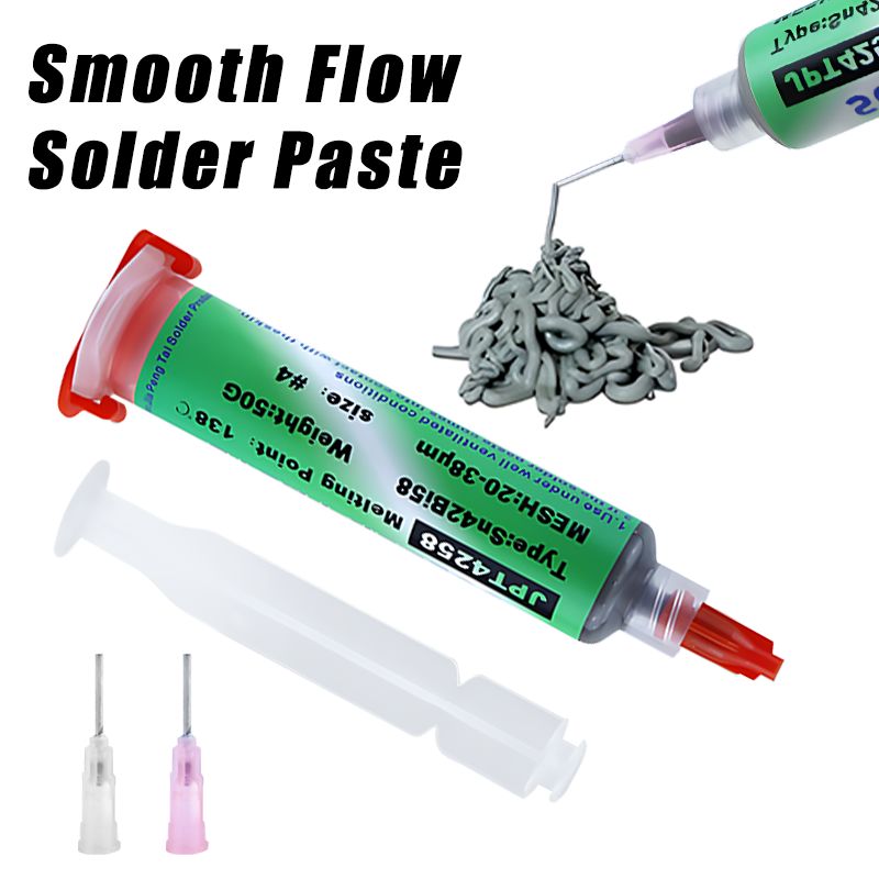 Solder Paste Syringe Flux for Soldering SMD BGA IC PCB Needle Tube Tin Paste Welding Paste Welding Components 138℃ 183℃ 217℃