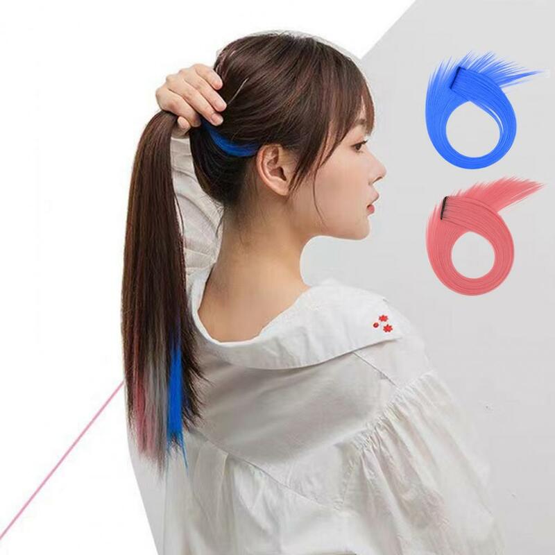 Extensions de Cheveux Longs Multicolores en Surbrillance, Simulation de Perruque, Sans Couture, Ultraviolets
