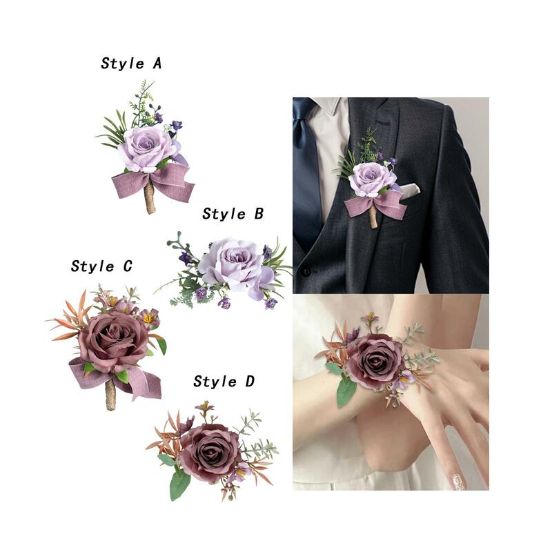 Bunga pergelangan tangan korsase DIY perlengkapan aksesoris kerajinan tangan gelang untuk pengantin foto mandi upacara pesta pernikahan makan malam
