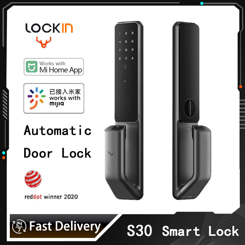 Lockin s30 pro fechadura da porta inteligente senha de impressão digital nfc telefone desbloquear fechadura da porta automática trabalho com xiaomi mi casa inteligente