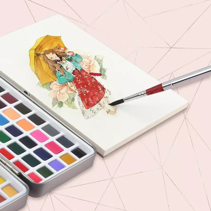 Colori ad acquerello solidi Set di colori ad acqua per la pittura artistica Nail Design 058