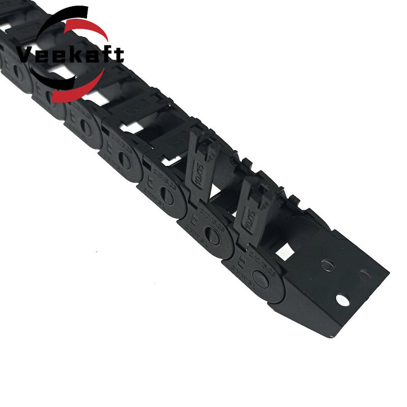Cadena de arrastre abierta tipo puente 7x7 10x10 10x15 10x20 15x20 18x18 L1m, portador de Cable con extremos para impresora 3D CNC Voron Trident 2,4