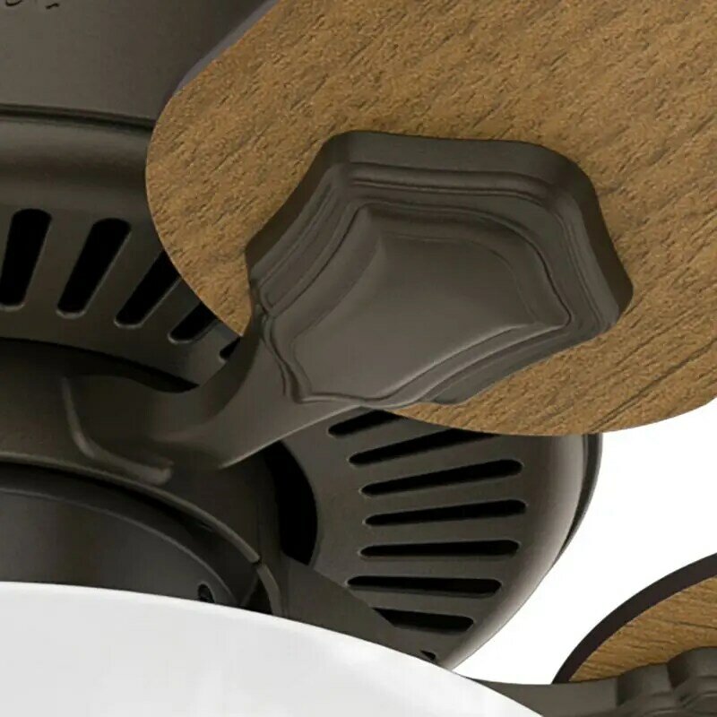 스타일리시 천장 선풍기 조명 키트 및 풀 체인 (LED 전구 포함), 우아한 공기 흐름을 위한 새로운 청동, 52 인치
