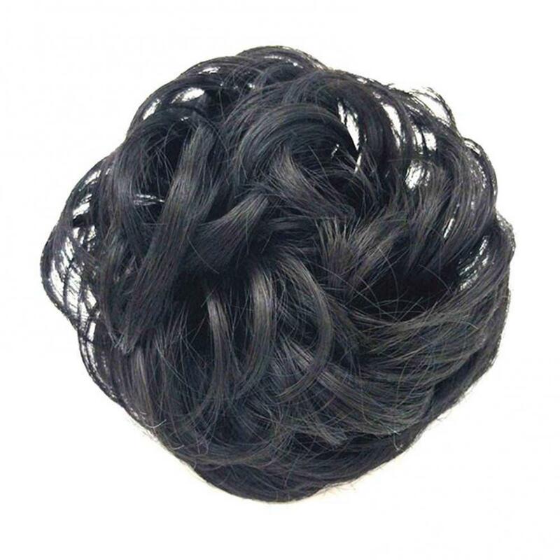 Kobiety Chignon Donut elastyczne gumki do włosów syntetyczne doczepiane koki z włosów roztrzepany kręcony kok z włosów kucyk rozszerzenie falisty Chignon