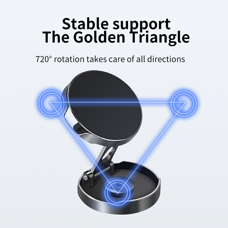 Support magnétique rotatif en métal pour téléphone portable, pour voiture, pliable, universel, pour iPhone, Xiaomi