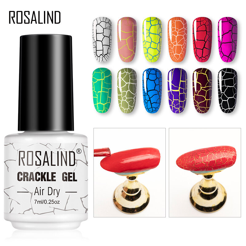 ROSALIND-Verhéritage à Ongles Gel UV à vaccage Rapide, Base Craquelée pour Manucure, Nail Art, 7ml