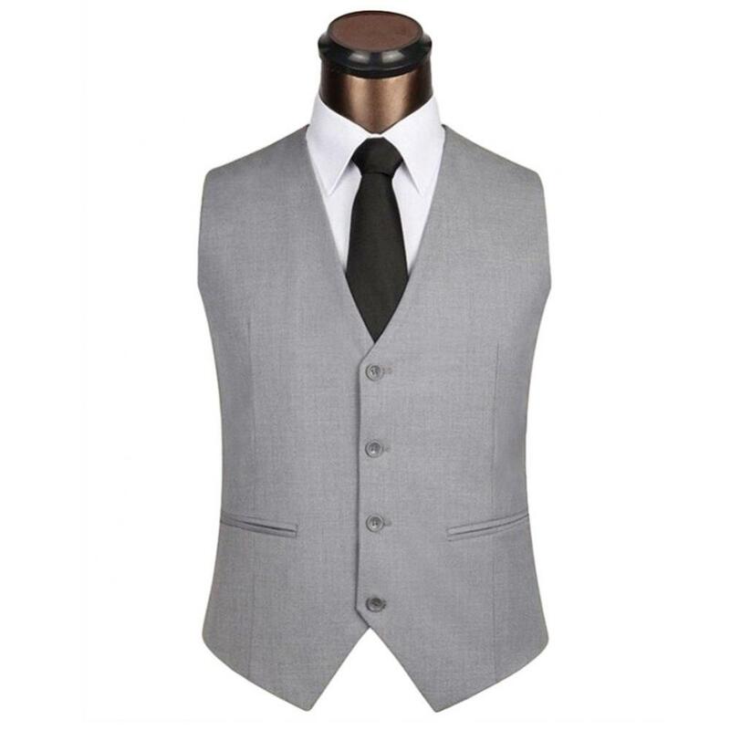 2020 The New Dress Vests For Men Solid Color Single-breasted Slim-fit Mens Suit Vest Male Waistcoat Gilet Homme Casual Sleeveles