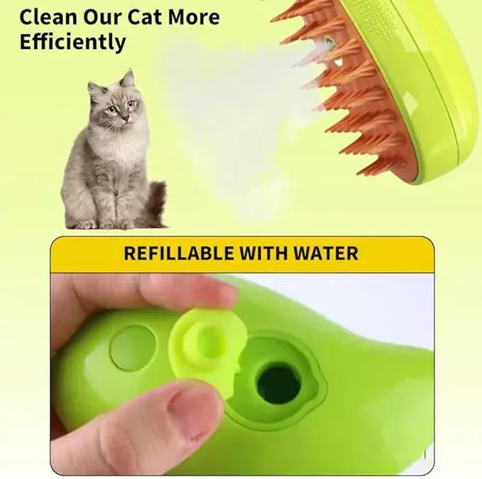 3 in 1 Dog Steamer Brush Electric Spray Cat Hair Brush Comb Massage Pet Grooming Remove Tangles and Loose Hair Supplies Steamy