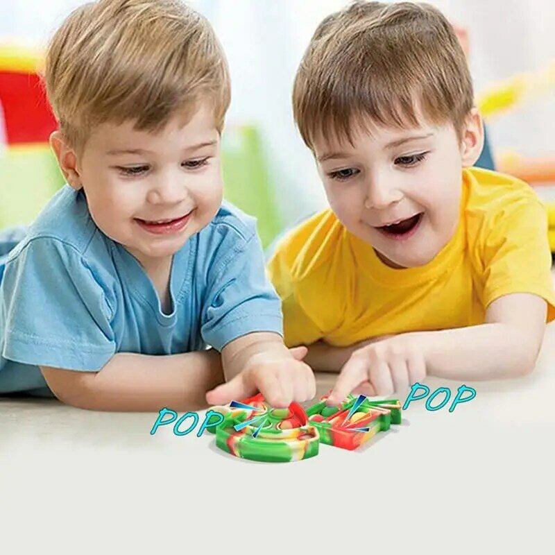 8 buah set mainan penghilang stres Mini Fidget natal gantungan kunci Halloween warna-warni dorong gelembung Remas mainan sensorik untuk anak-anak dewasa