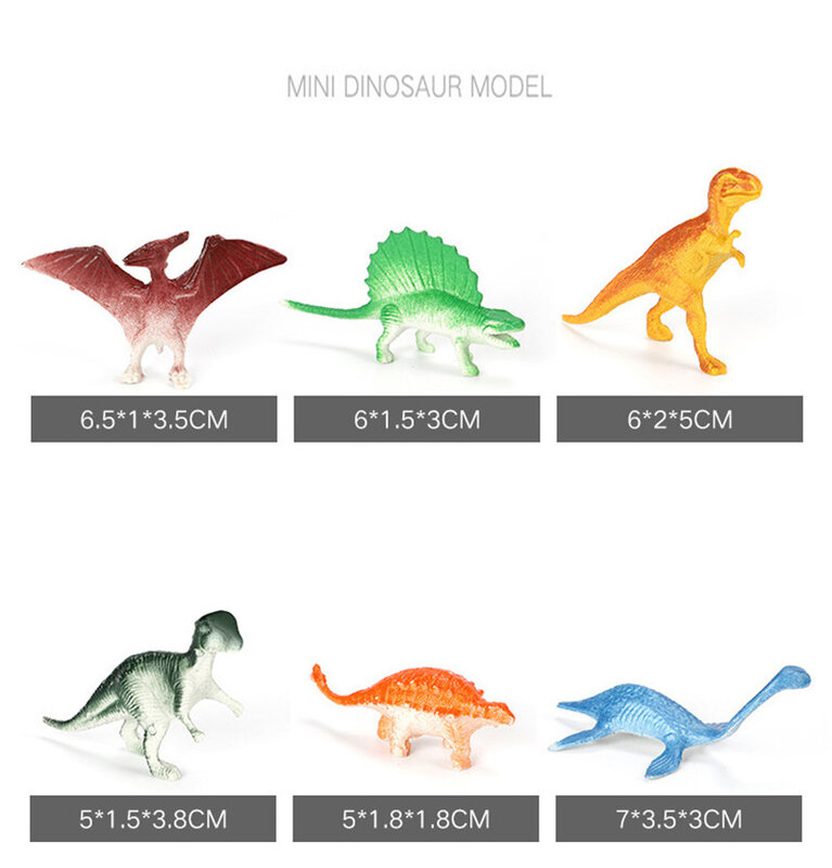 39Pcs/lot Mini Dinosaur Model Simulation Solid Triceratops Tyrannosaurus Action Figures Kids Classic Educational Toys Boy Gifts