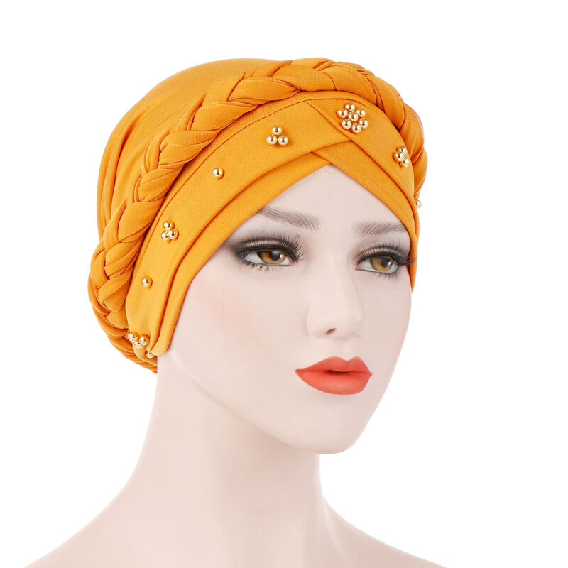 Gorro Hijab islámico para mujer, pañuelo de cabeza suave al tacto, gorro indio, accesorios para el cabello H9