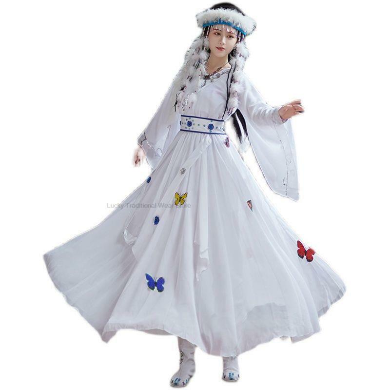 Costume de danse folklorique Hanfu Xiangfei pour femme, robe cosplay traditionnelle, style chinois nickel é, vêtements de photographie nationaux