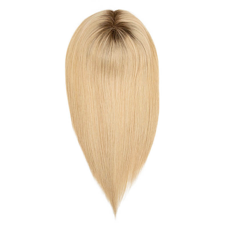 Накладка из натуральных волос для женщин, накладка из человеческих волос с ручной привязкой для выпадения волос, прочный и естественный парик, светлый цвет