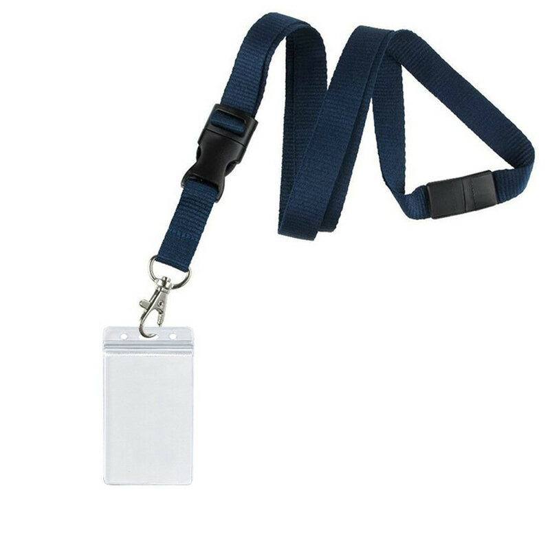 1Pcs Card Holder Name Badge Holder Work Business Credit Card PVC Card Cover Case with Lanyard Stationery School Office Supplies