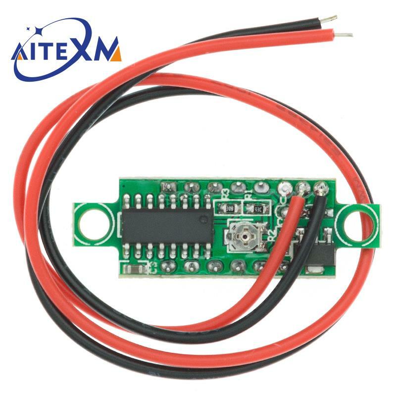 Mini voltmètre numérique 0.28 V-40V, 2.5 pouces, testeur de tension, écran LED rouge/bleu/jaune/vert, accessoires de pièces électroniques