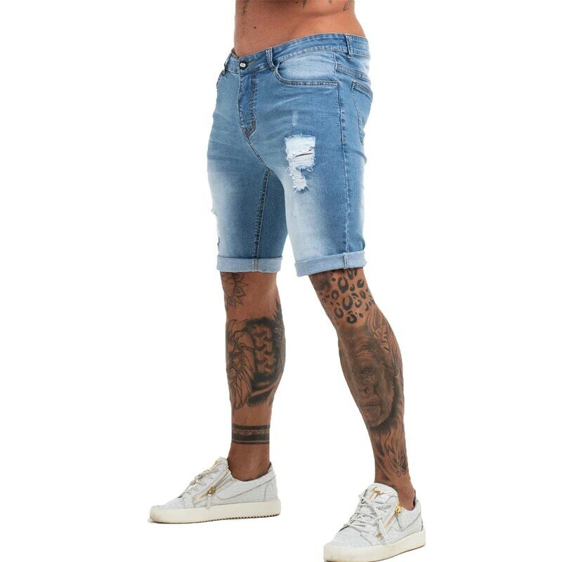 Męskie spodenki jeansowe spodenki jeansowe czarne wysokiej talii zgrywanie letnie dżinsy spodenki dla mężczyzn marki Plus rozmiar casualowe w stylu Streetwear dk03