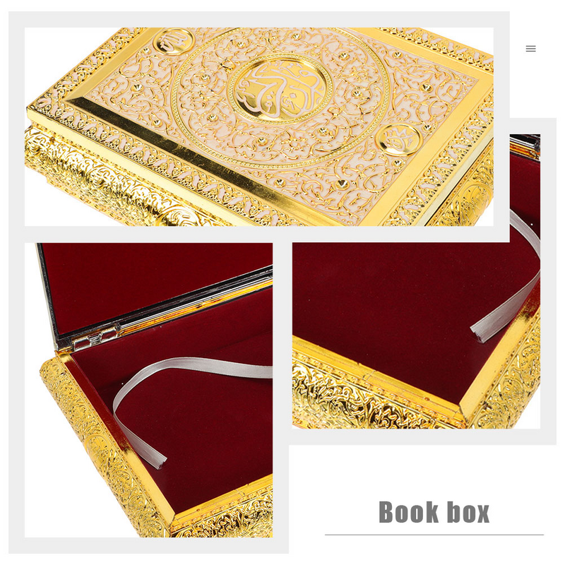 Quranブック収納ボックス、家庭用ケース、装飾的なビブルコンテナ、ブック、ビル用品