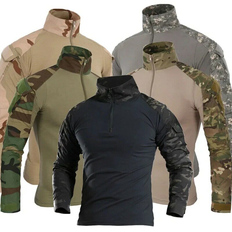 Боевая униформа, рубашка, камуфляж, американский Азиатский Размер, S-3XL, спортивные топы для страйкбола, пейнтбола, тактические футболки для походов