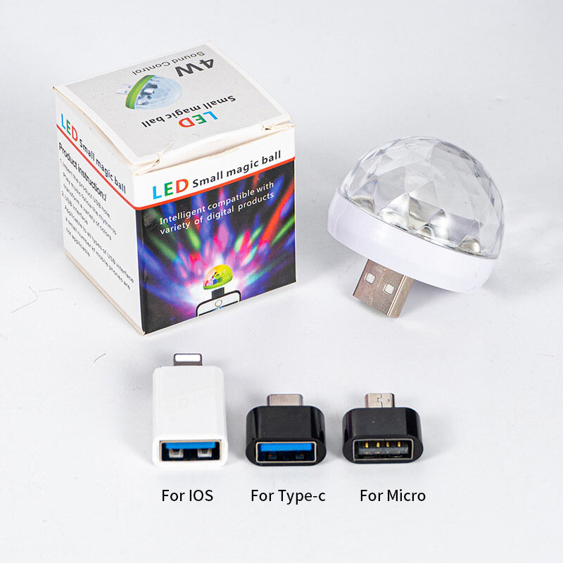 ไฟ LED แบบ USB ขนาดเล็กสำหรับเวทีดีเจไฟดิสโก้บอลไฟสร้างบรรยากาศภายในรถไฟนีออนไฟปาร์ตี้บาร์เอฟเฟ็กต์5V RGB สีสันสดใส