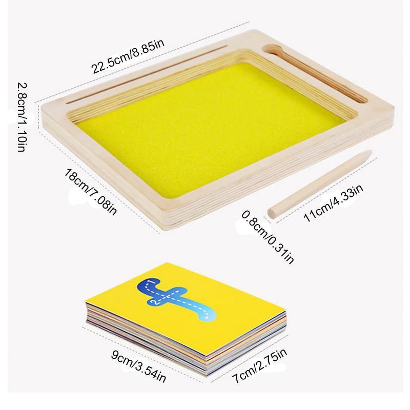 Sand Tracing Tray Sand Writing Alphabet Sensory Toy Montessori Letters Numbers Educational Toys With Alphabet Flashcards For