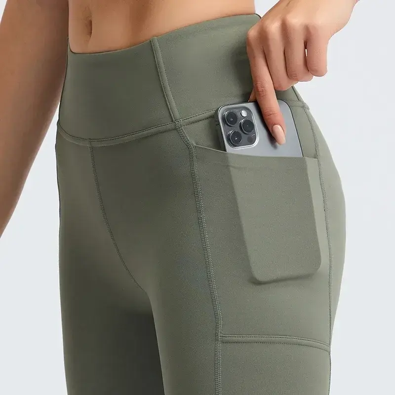 Pantaloncini da Yoga da donna limone Fitness sport pantaloni attillati da allenamento a vita alta con tasche pantaloncini da ciclismo da corsa pantaloncini da palestra