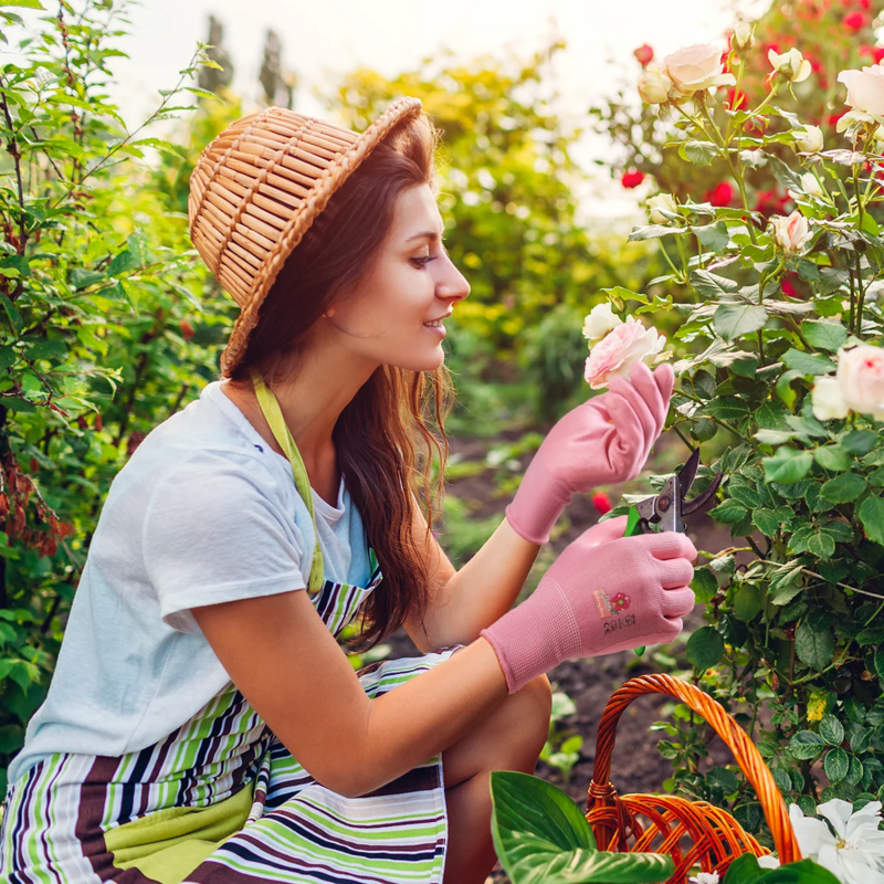 ถุงมือโฟมไนไตรล์สีสันสดใสสำหรับผู้หญิง6คู่: ทนทานใส่สบายเหมาะสำหรับงานสวนต่างๆงานกำจัดวัชพืชปลูกต้นไม้