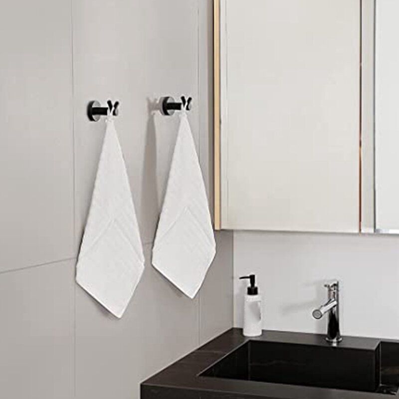 خطاف منشفة مزدوج من الفولاذ المقاوم للصدأ ، معطف ورباط ملابس ، مثبت بالحائط للاستحمام ، 2 *