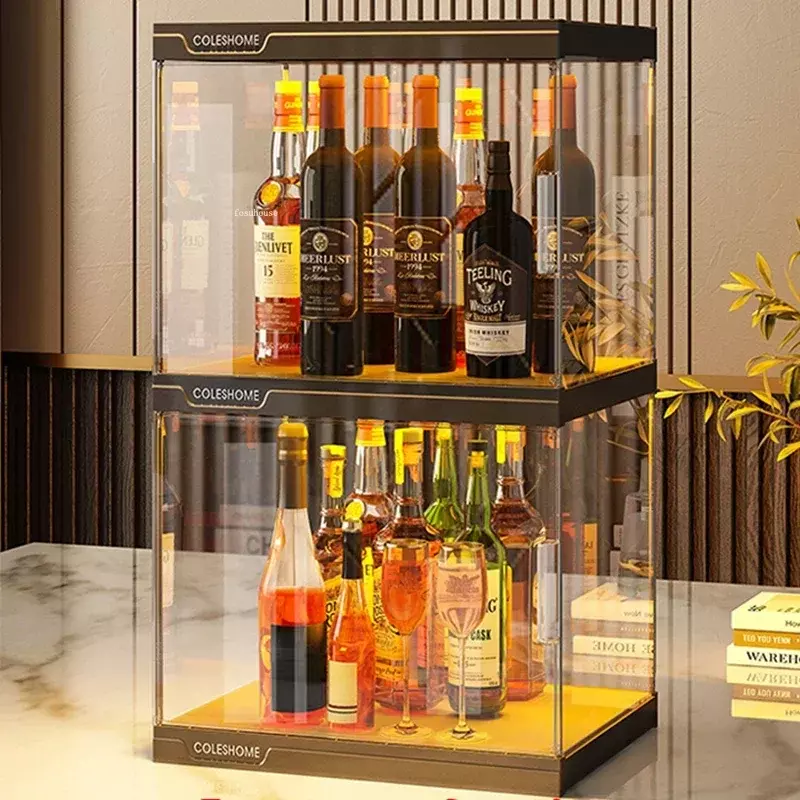Transparente Acryl Bar Schränke Regal Bar Display kommerzielle Lagerung Weins chränke Wohnzimmer gegen die Wand Vitrine
