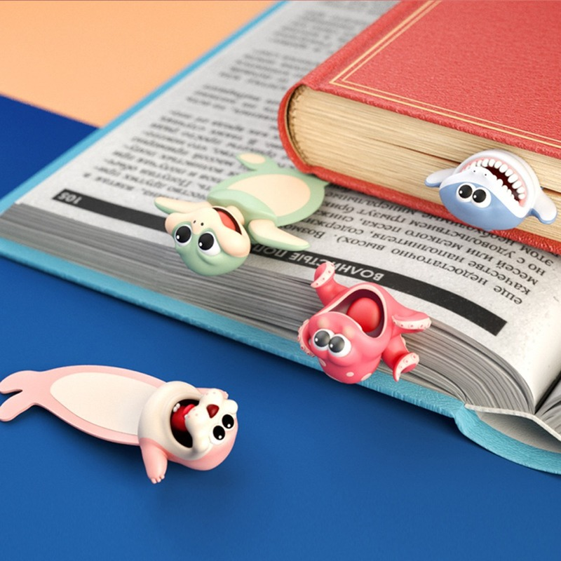 3D Stereo Ozean Serie Dichtung Octopus Katze Panda Kreative Schreibwaren Cartoon Marker Tier Lesezeichen Kinder Schule Büro Liefert