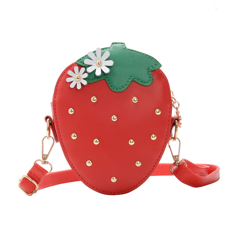 Children's Pu Nails Shoulder Bag Cute Cartoon Strawberry Girls Crossbody Bag Hundred And One Princess Coin Purse